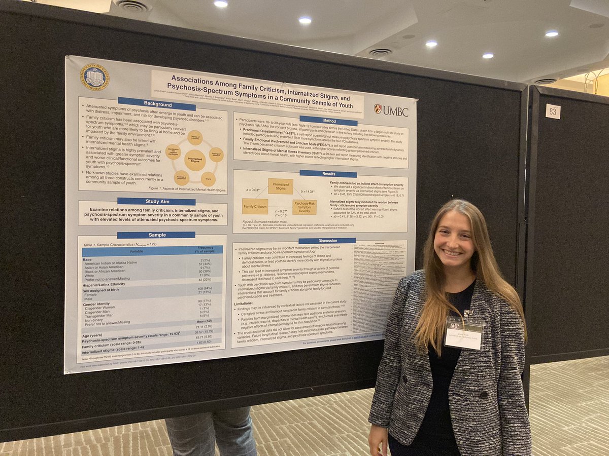 I need to take a moment to brag about how amazing my lab twin &amp; bestie <a href="/Emily_Petti/">Emily Petti</a> is for presenting her and <a href="/LAkouriShan/">LeeAnn Akouri-Shan</a>’s poster about internalized stigma, family criticism, and psychosis-spectrum symptomatology at <a href="/srp_science/">Society for Research in Psychopathology</a> 2022