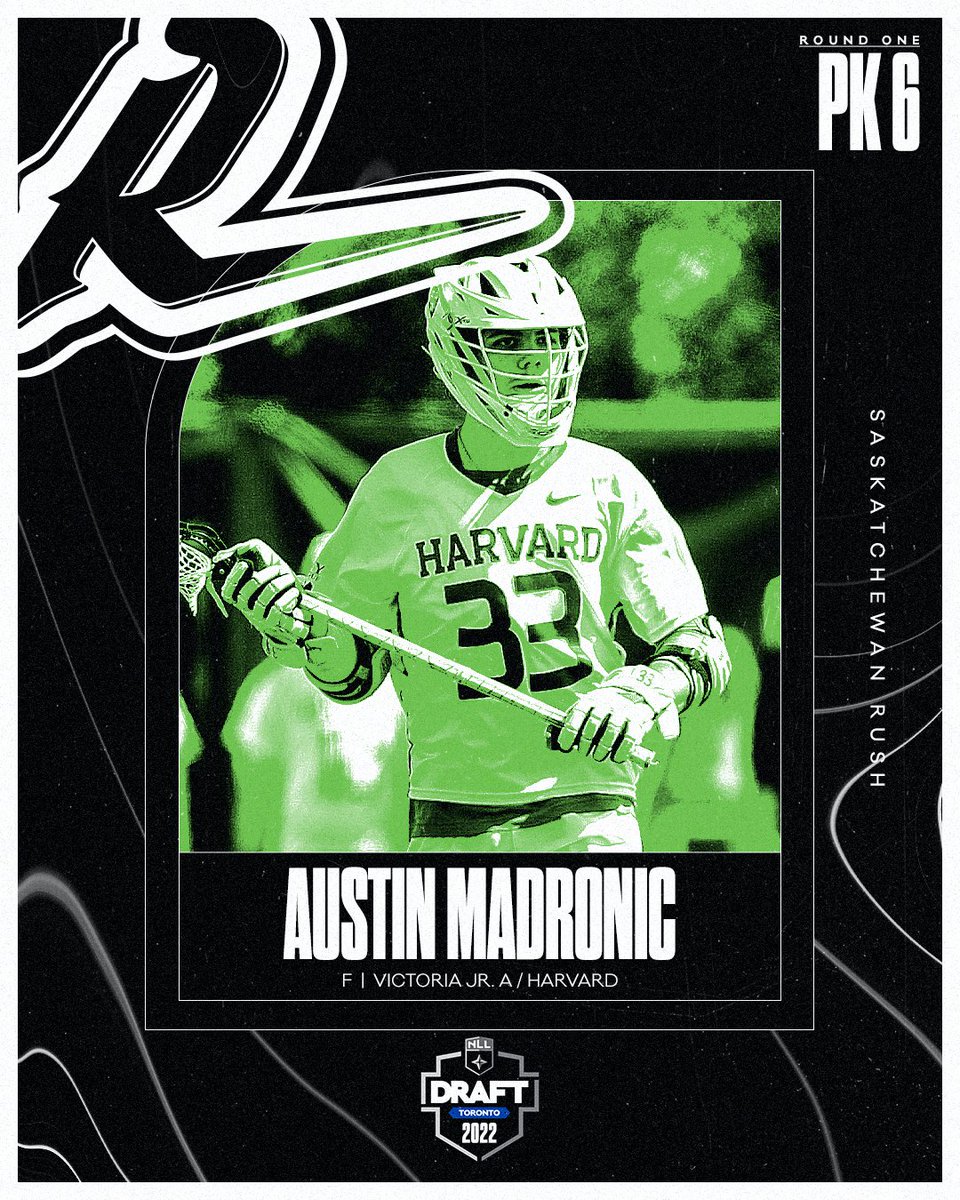 With the 6th selection in the 2022 #NLLDraft, <a href="/SaskRushLAX/">Saskatchewan Rush</a> select Austin Madronic.