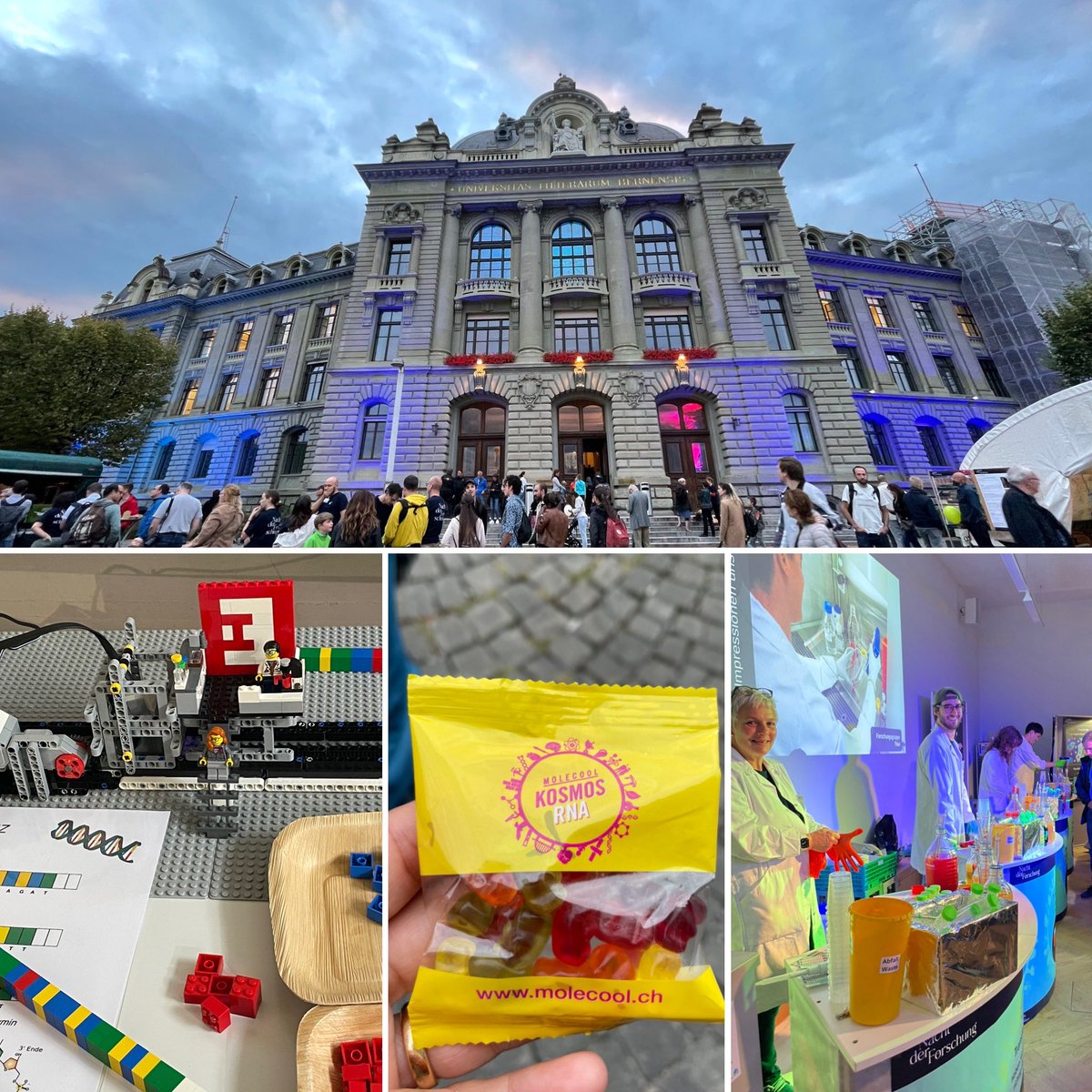 The Night of Research <a href="/unibern/">Universität Bern</a> is absolutely not to be missed!! A fantastic event for children and grownups… because research is beautiful! Let’s be honest: where else you can find a #legopore or a molecular bar like the one from the <a href="/NCCR_RNADisease/">NCCR RNA & Disease</a>?! #NdFunibern