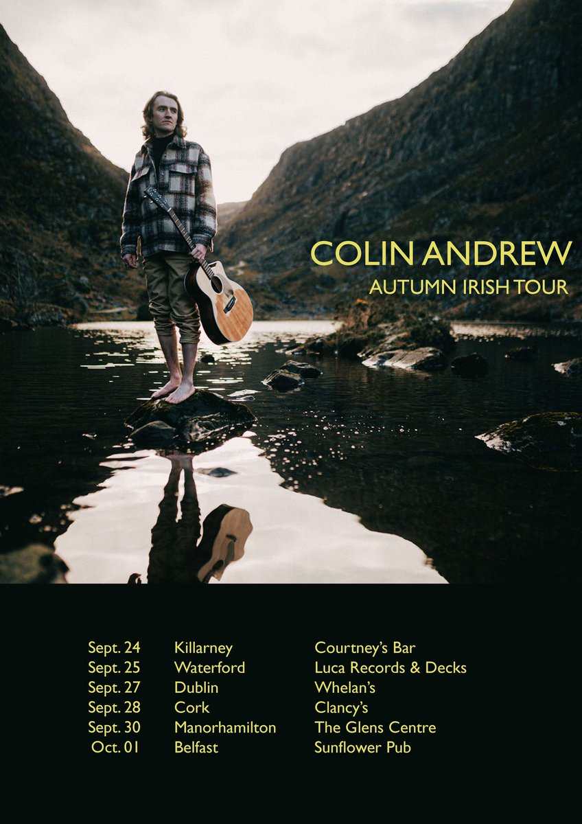 My debut headline Irish tour kicks off two weeks from today! Get your tickets right here: linktr.ee/colin.andrew.m…