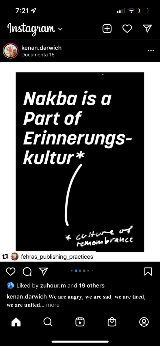 chawichawi's tweet photo. Das Sprechen über die Nakba in die dt. Erinnerungskultur einzubeziehen, dafür plädiere auch ich. Und der Slogan "Free Palestine from German guilt", nun auf #Doc15 präsent, ist gleichfalls bedenkenswert. Versöhnung zu Lasten Dritter? We can do better. Danke für diese Poster! https://t.co/Pr90mxLxT5