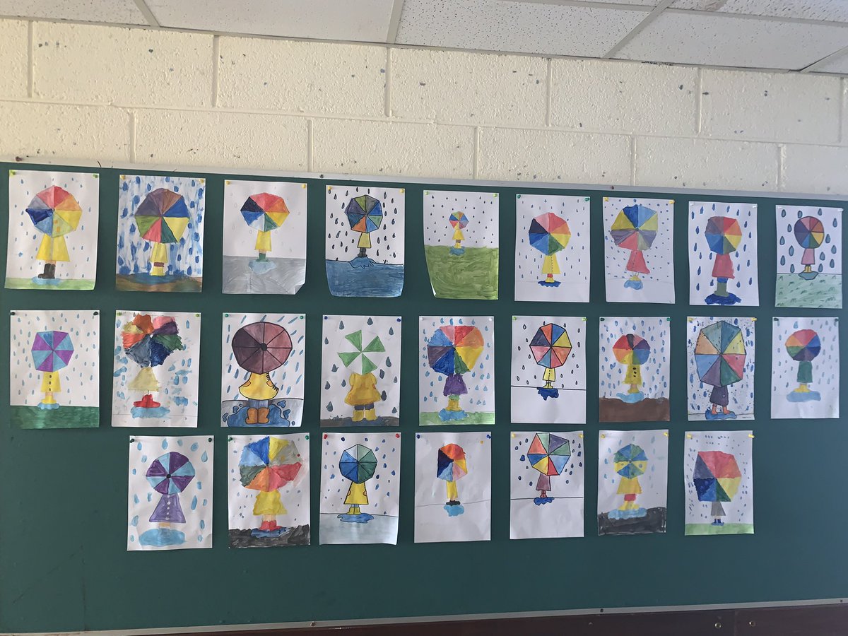 We were inspired by all of the rain this week! The children mixed colours and painted all different kinds of umbrellas 🧑‍🎨 🎨 ☔️ <a href="/followstannes/">St. Anne's Mixed N.S.</a>