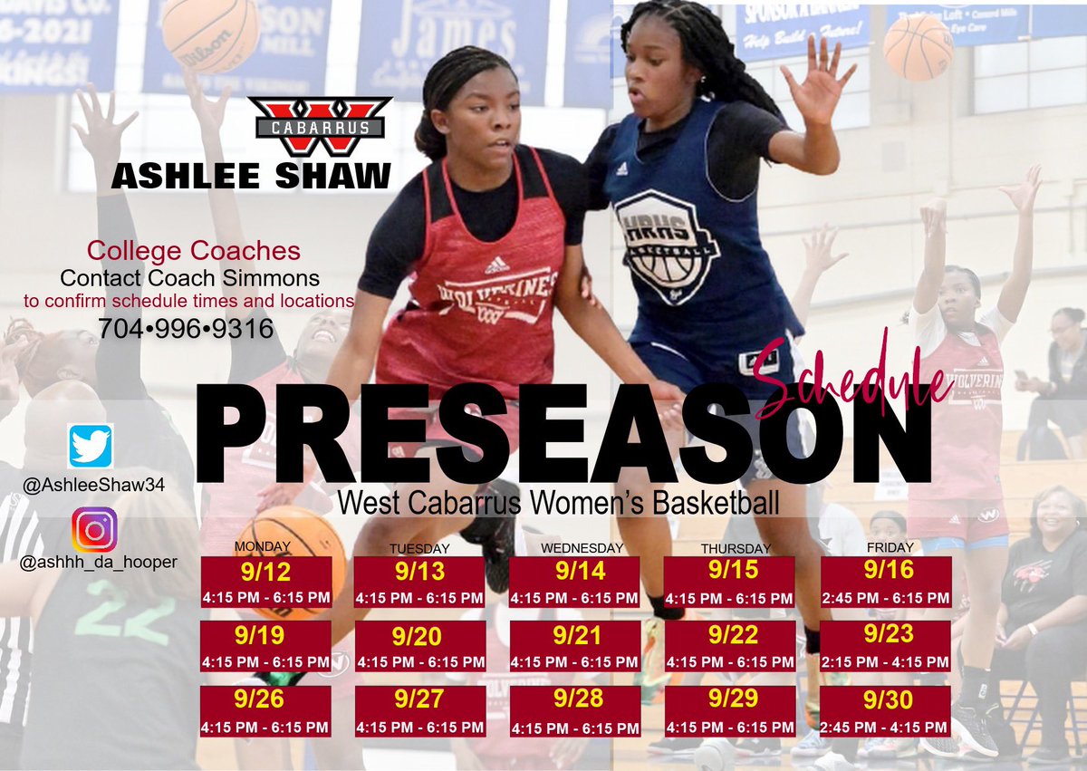 AshleeShaw34's tweet photo. College Coaches here is my September workout schedule‼️ @westcabWBB @Kaptain_Bo_1911 @CghrMedia @Mindy_McCarthy3 https://t.co/DFyoET7HnG