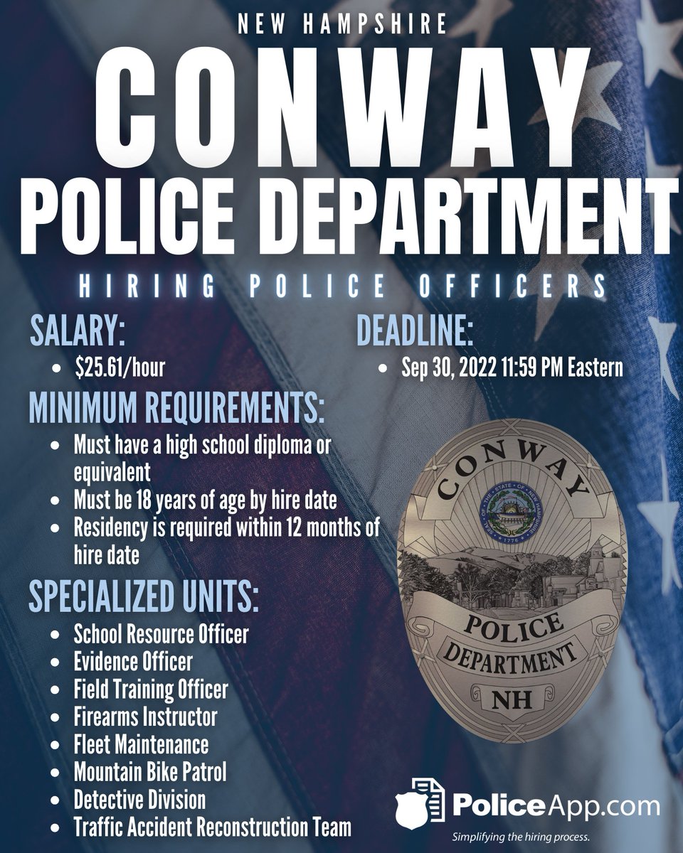 on Twitter "Conway Police Department, NH Job Title