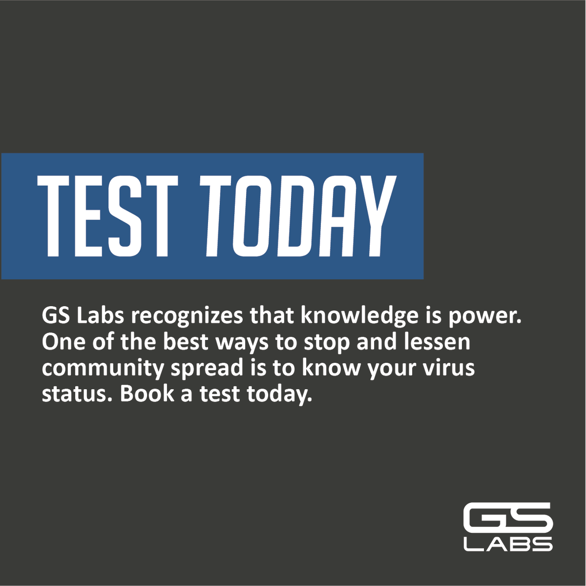 GSLabsTestingUS's tweet photo. We believe that knowledge is power.

Test today and know today to help slow the spread of COVID-19.

Schedule your COVID-19 test on our website today. ⬇️
📲 https://t.co/uobcl2ztqm https://t.co/UAL4MRz0am