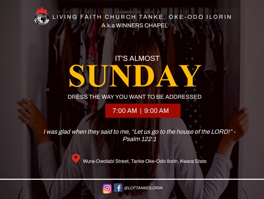 lfctanke_ilorin's tweet photo. For the Christian , there is no sweeter moment in the week than SUNDAY MORNING. 

#lfctanke 
#SundayService https://t.co/hwBWHit8j3