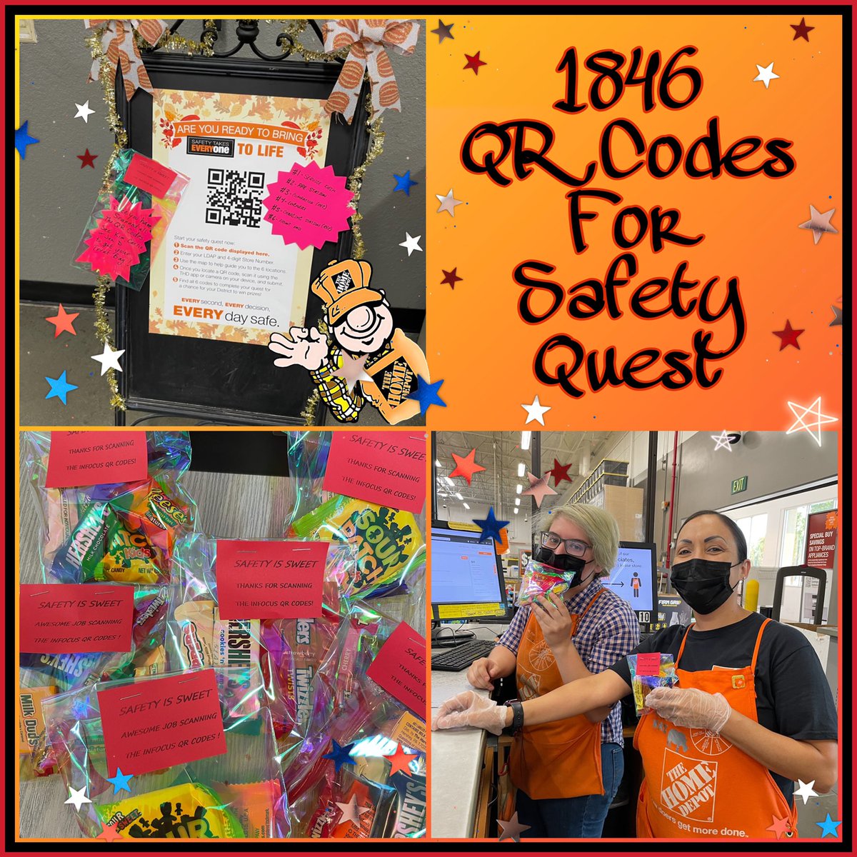 KimSharman3's tweet photo. 1846 is on a Quest to drive   QR code awareness with a Safety is Sweet treat when you complete #1846proud #safetytakeseveryone @EddiePereida101 @catelyn_sober @GarettReidTHD @Carrie_e_Garcia @PutitBk @WillHomeDepot https://t.co/neE0MGcAI1