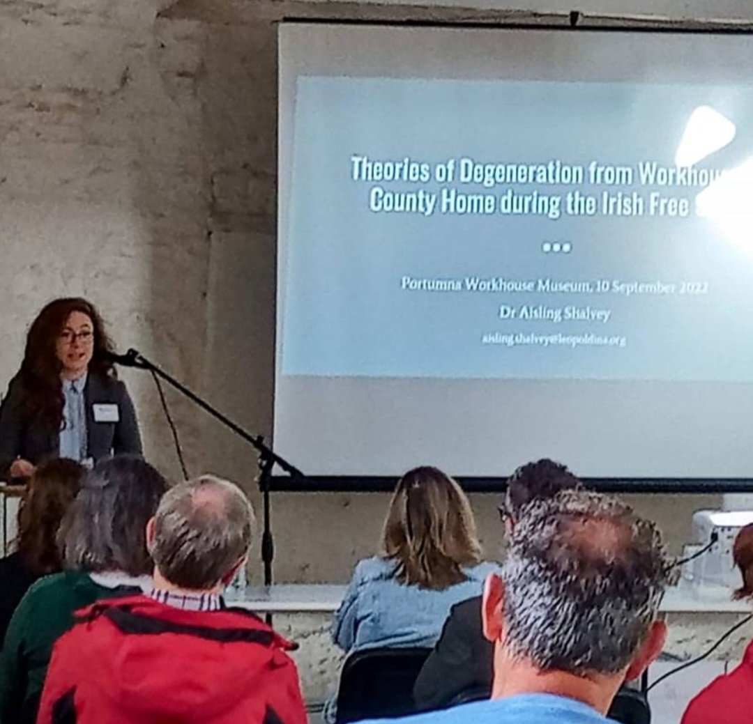 Heritagehead's tweet photo. What a wonderful conference today👏 @IrishWorkhouseC with a simply brilliant group of outstanding historians.
@shelby_zimme 
@glaragy_history 
@PaulOBrienMA 
@ChristyCunniffe 
@JudyBolger 
@ashshalvey 
LisaMcGeeney 
@MuseumTheIrish1 
@HistoryTcd 
@HistIreHedge https://t.co/HAko4skpBL