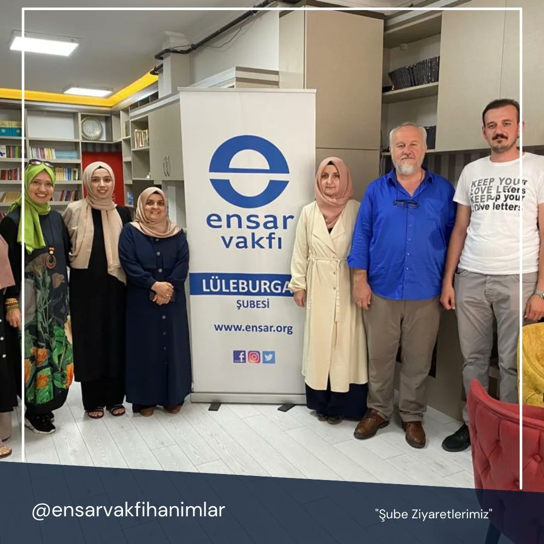 Ensar Vakfı Mütevelli Heyeti Üy. Zehra Türkmen, Hanım Komisyonu Başkanımız Dilek Kösal, Hanımlar Komisyonu Gençlik Sorumlumuz Zehra Yıldırım ve Teşkilatlanma Uzman Yardımcısı Hasan Rahmi Avcı 
Kırklareli, Lapseki, Çanakkale, Edirne, Lüleburgaz Şubelerimize ziyarette bulundular.