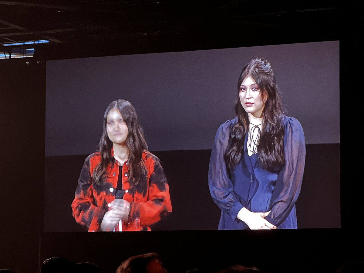 IGN's tweet photo. Everyone cheering in American Sign Language for Marvel Studios’ Echo. #D23Expo https://t.co/agsYdqKo81