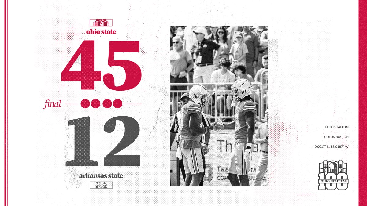 OhioStateFB's tweet photo. Final from the 'Shoe. 

#GoBucks https://t.co/kIzvaZUnR7