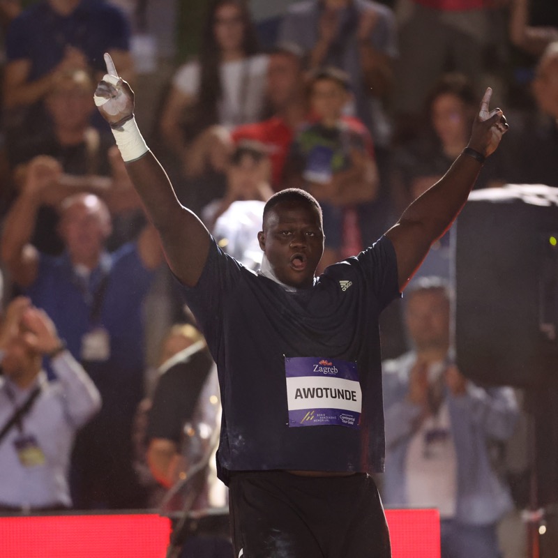ContiTourGold's tweet photo. Ryan Crouser takes top spot in Zagreb #ContinentalTourGold in repeat of World Athletics Championships shot put podium.