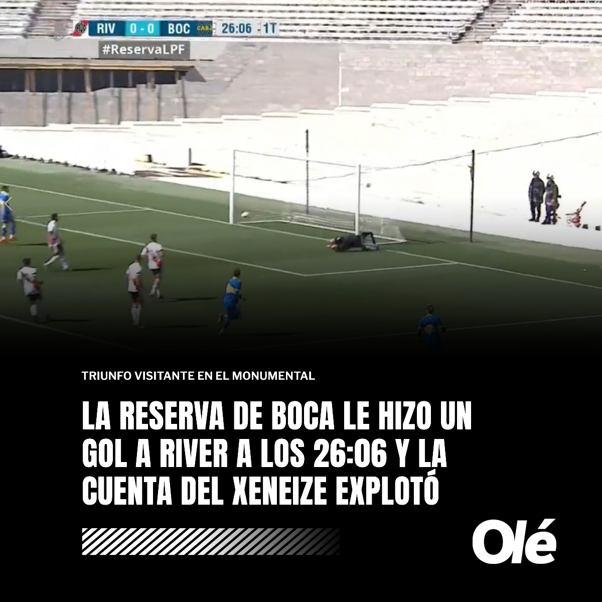DiarioOle's tweet photo. ⌚ A los 26:06, la Reserva de Boca se puso en ventaja ante River

📲 Boca, a través de sus cuentas oficiales, metió una sutileza al respecto, aprovechando que los números coinciden con la fecha del descenso de River 👉 https://t.co/BnKI0kbflM https://t.co/G8LIH1FQVu