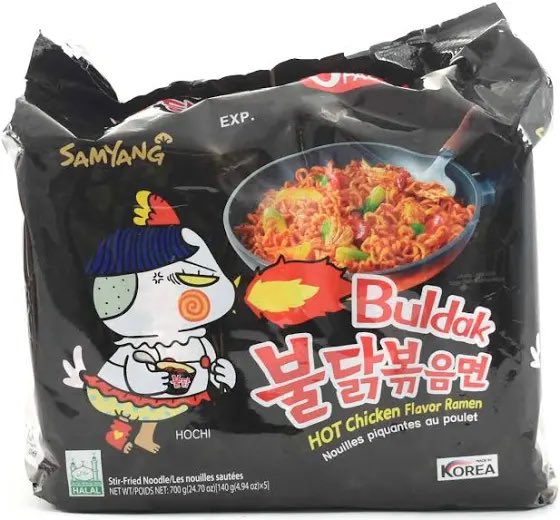 freckles_79's tweet photo. So we had these for dinner today…🫠 Fair to say Mr L was a tad uncomfortable 😂
#samyang #kinhell https://t.co/2G6aTKfxDO