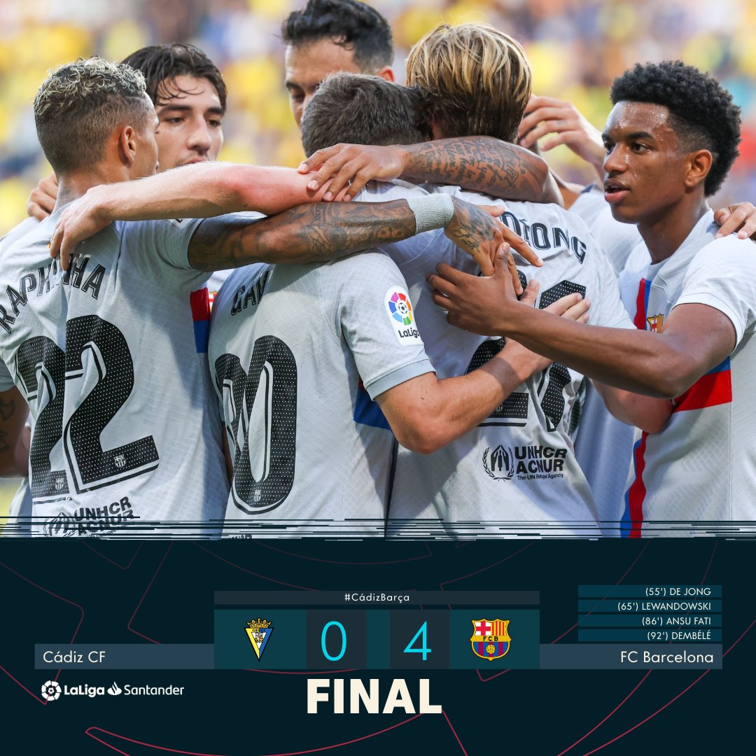 ラ リーガ 試合結果 Cadizbarca 0 4 バルセロナ が カディス のホームで勝利 Laligasantander T Co Y4y9os0q9q Twitter