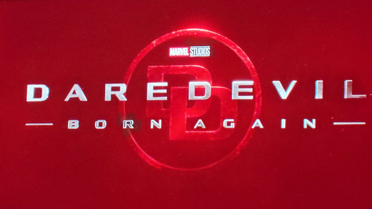MCU_Direct's tweet photo. A better look at DAREDEVIL: BORN AGAIN's official logo! New #MCU #D23 announcements: https://t.co/nPry4dkAhO https://t.co/1s76FZb2Vu
