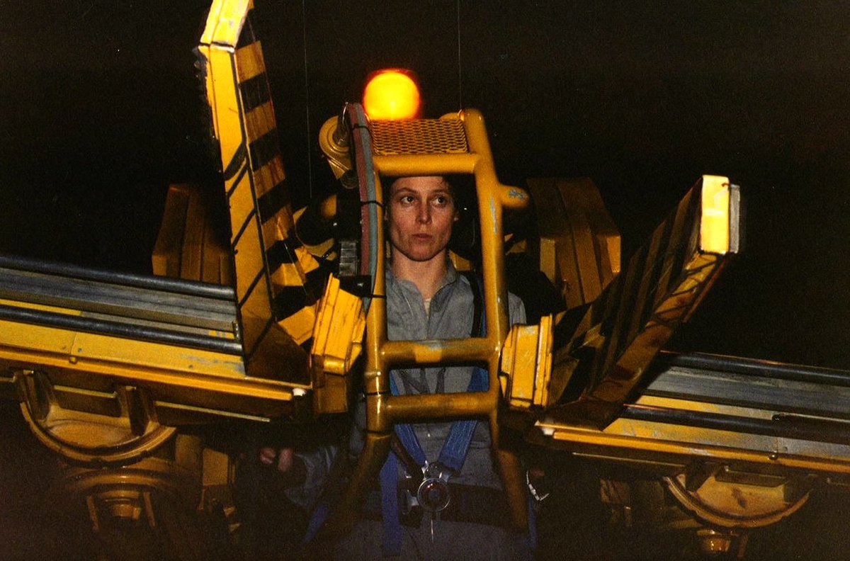 Trying on the Powerloader for size. #Aliens #BehindTheScenes