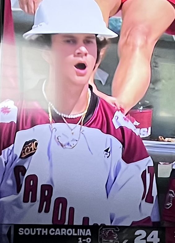 This man wearing a <a href="/CockHockey/">Gamecock Hockey</a> jersey at todays game is the mvp of todays game.