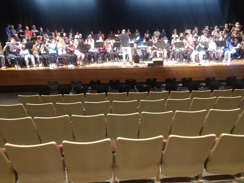 Rehearsal for tonight's Dallas Brass concert