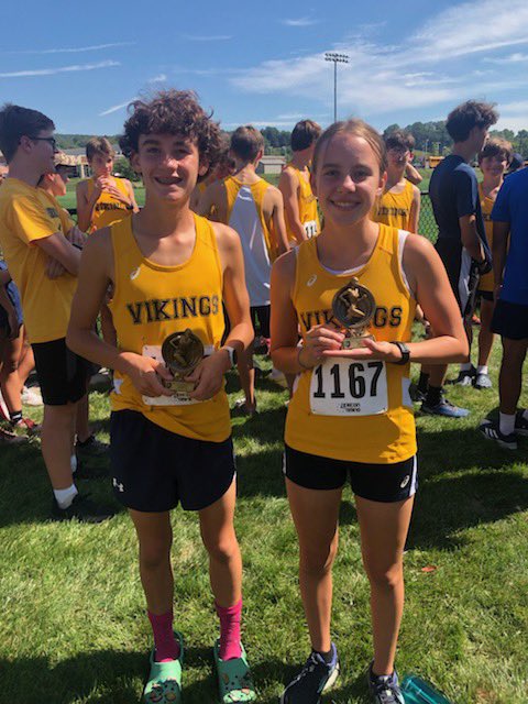 First invitational of the season! Congrats to Anthony and Amelia who both medaled in the freshman race!