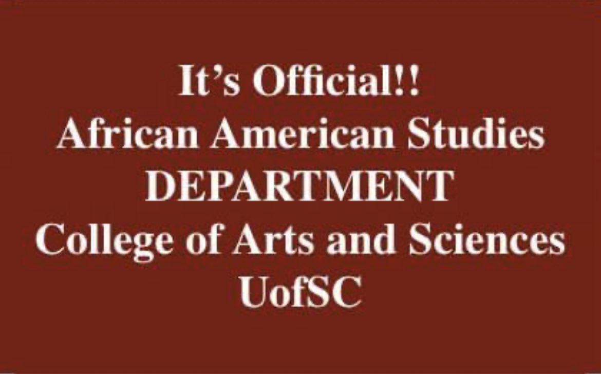 UofSC Department of African American Studies tweet media
