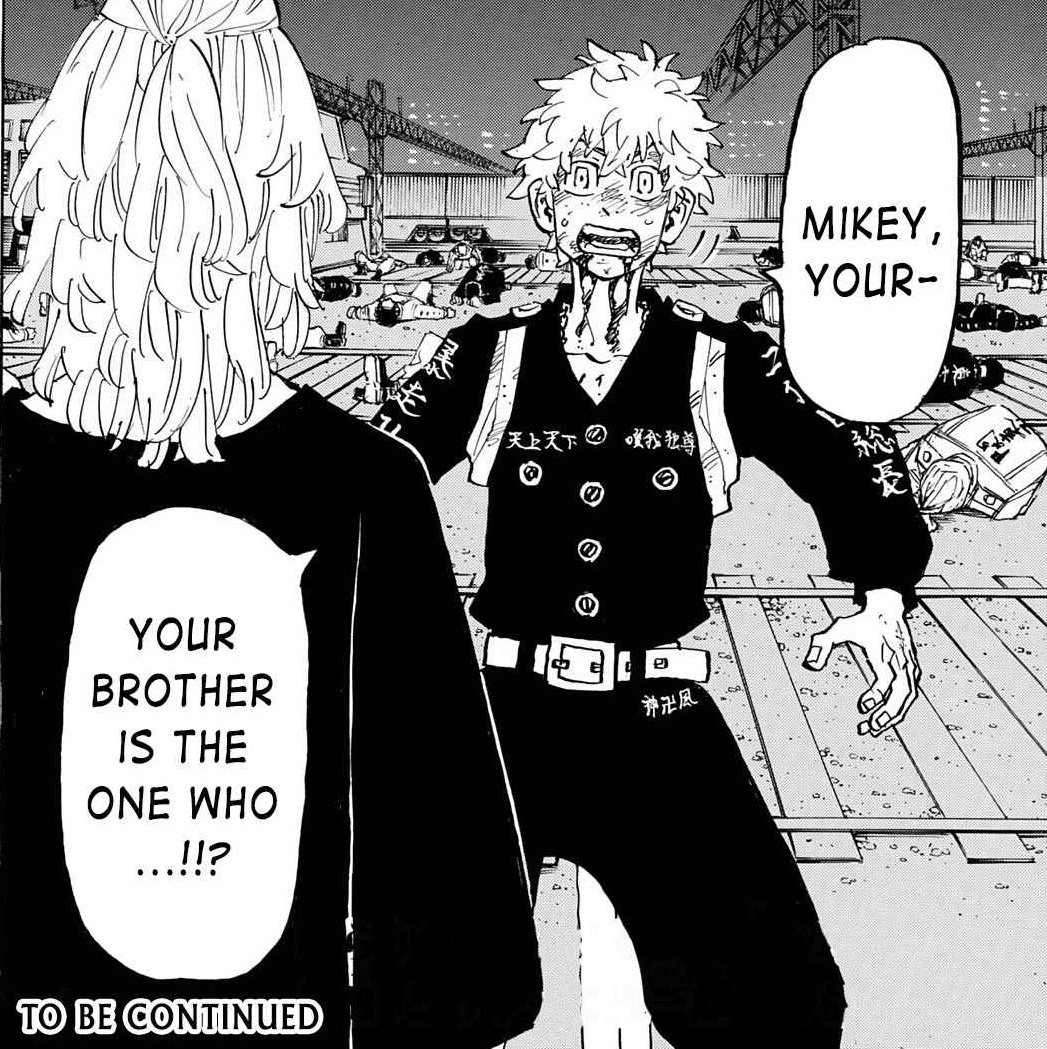 keisfangs's tweet photo. #TR268 #TokyoRevengers268
the one who? pushed him to the train tracks?? although i have thought about it, i don't think that shinichiro seeing that things hadn't gone well for him, was going to involve someone else who would unintentionally make things worse https://t.co/KAXSUYhodT