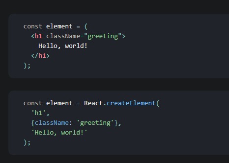 @JackalBruit @100xcode without complicated words, JSX gives you the ability to write HTML directly in your JS file Which makes life a lot easier when dealing with React.