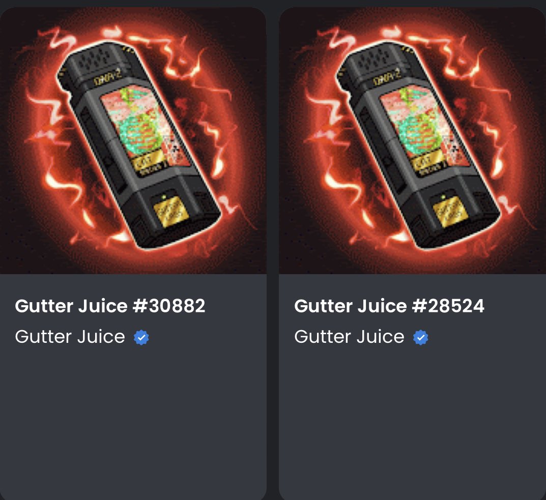 cryptopeerani1's tweet image. Got my DNA2 juices! @GutterCatGang 🧬🧃

Got my 2 dogs ready to clone! Just hoping I get a dog juice on reveal! Can’t wait to see how these two turn out! 🥵🥵🤯🤯🤩🤩 #GangGang