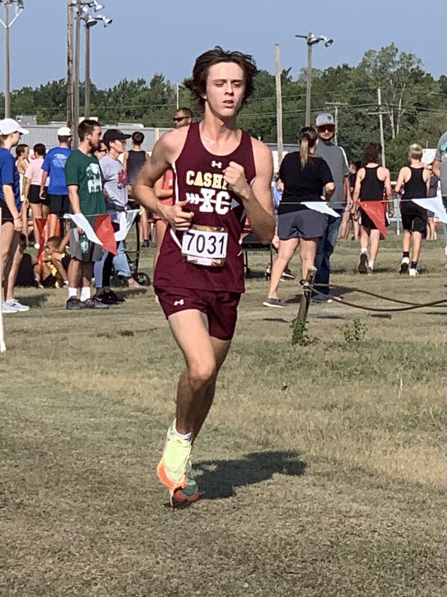 BedickAmber's tweet photo. Cashion had an amazing showing in Cross Country today in Prague Addison McCracken placed 2nd with a time of 13:59 in the 2 mile Gage Bedick placed 8th with a time of 18:56 and Luke Baustert placed 15th with a time of 19:46 in the 5K all 3 wildcats medaled. https://t.co/0AIjX7ki65