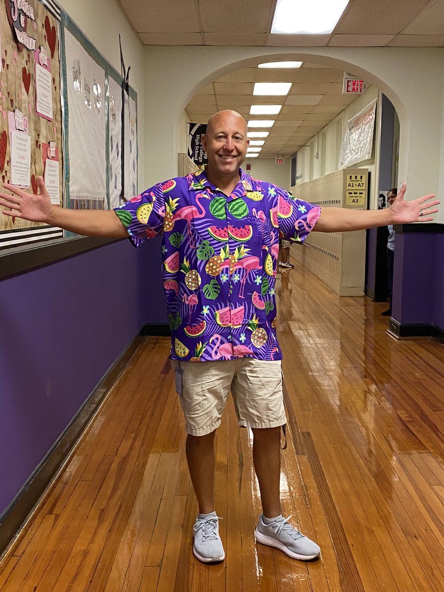 Recently, we’ve noticed a trend among our Spartans - tropical shirts on Thursdays. So, this past Thursday, Coach D decided to play, bringing his A-game. Not only was his shirt super tropical, it was also Spartan purple. 💜 #jpkspartans #spartanfamily #jpktrends #currituckk12