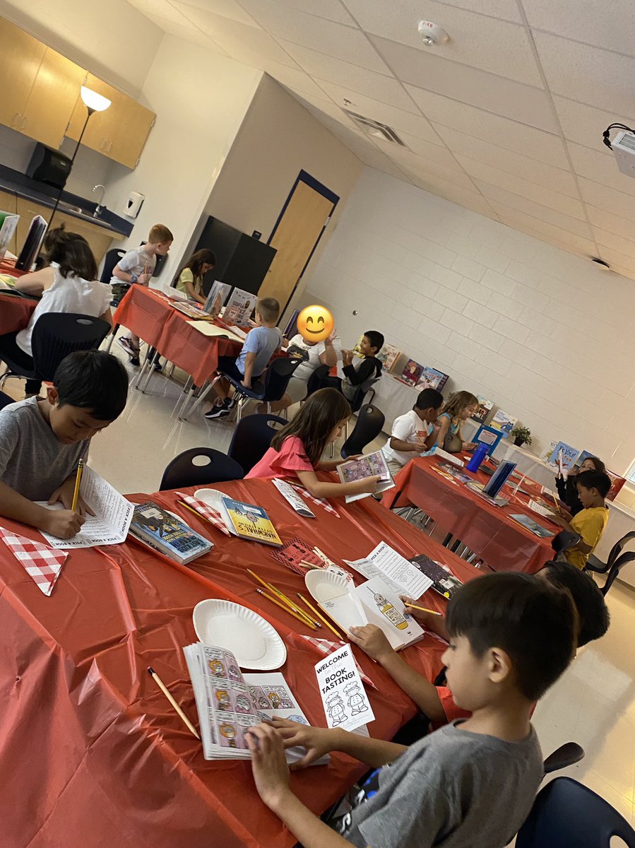 asims77's tweet photo. Book Tasting @NISDTomlinson @ChristinaElizo4 @wtiemann @The_Mr_Dee https://t.co/MkEYFID0r2