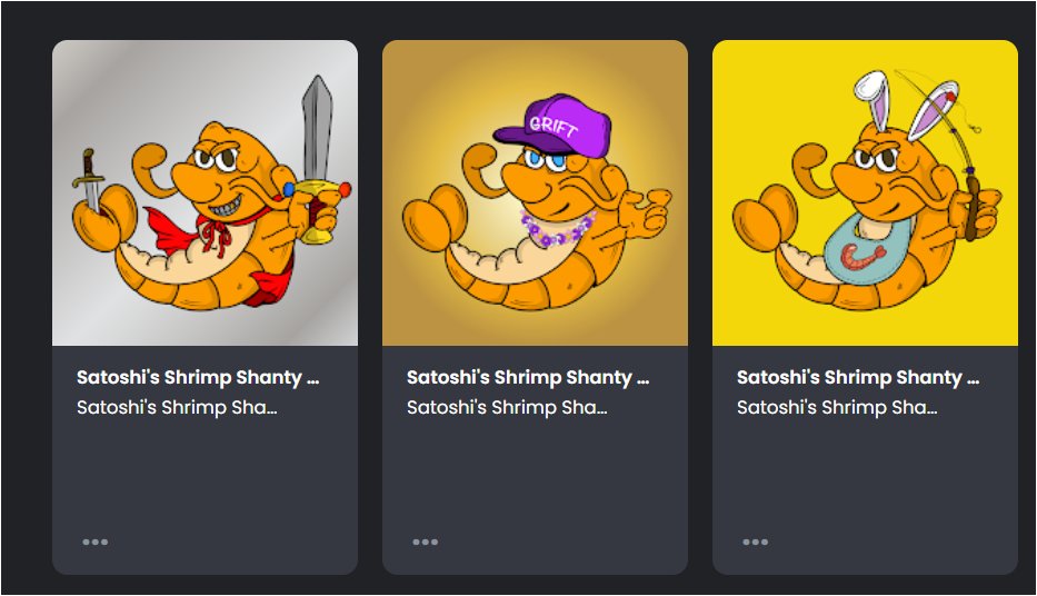 <a href="/lisalisa/"></a> <a href="/SatoshisShrimp/">Satoshi's Shrimp Shanty - MINT LIVE</a> <a href="/TruQuest_69/">𝐓𝐫𝐮</a> BOGO - You know it.  Better go get yours