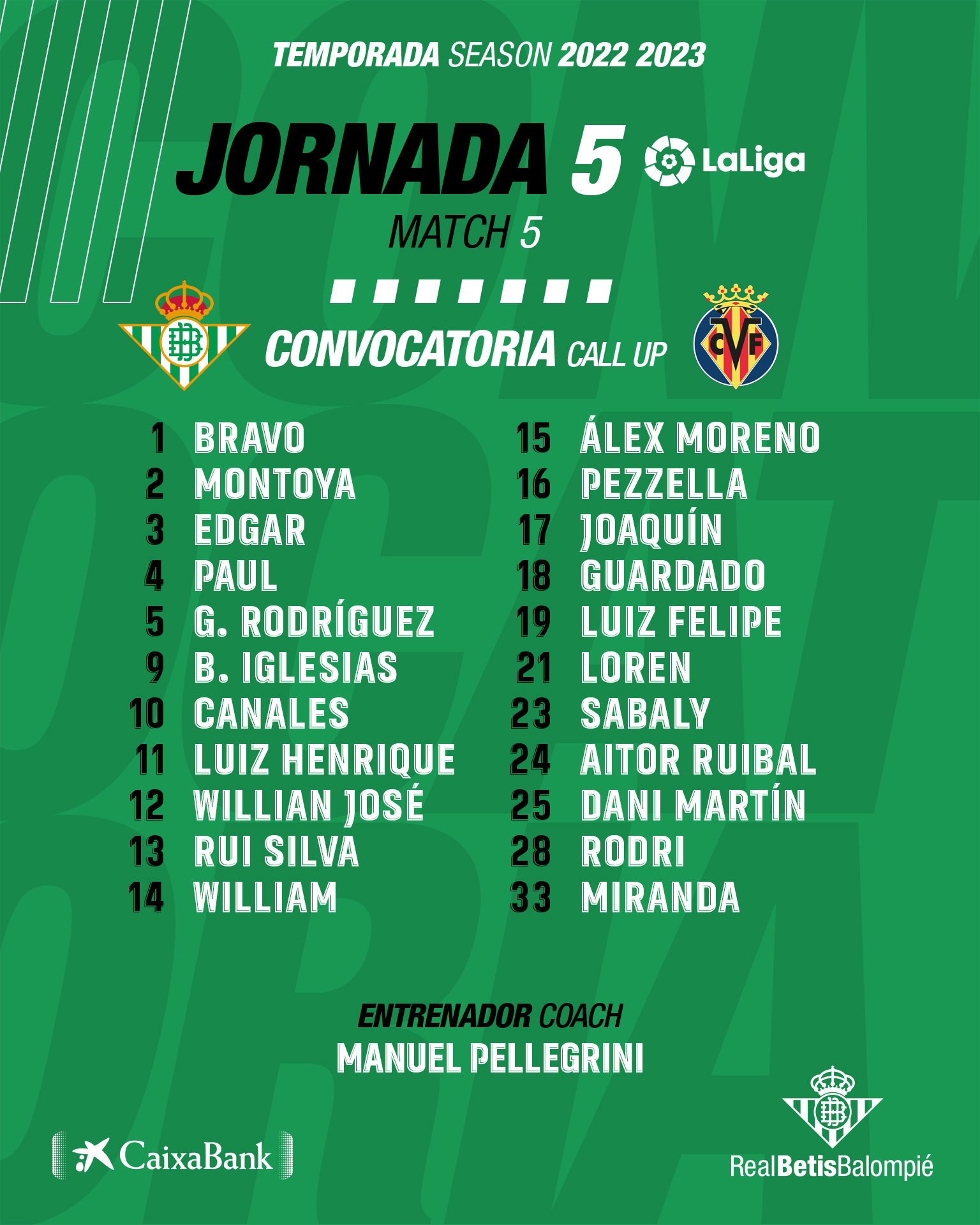 Calendario real betis 2023