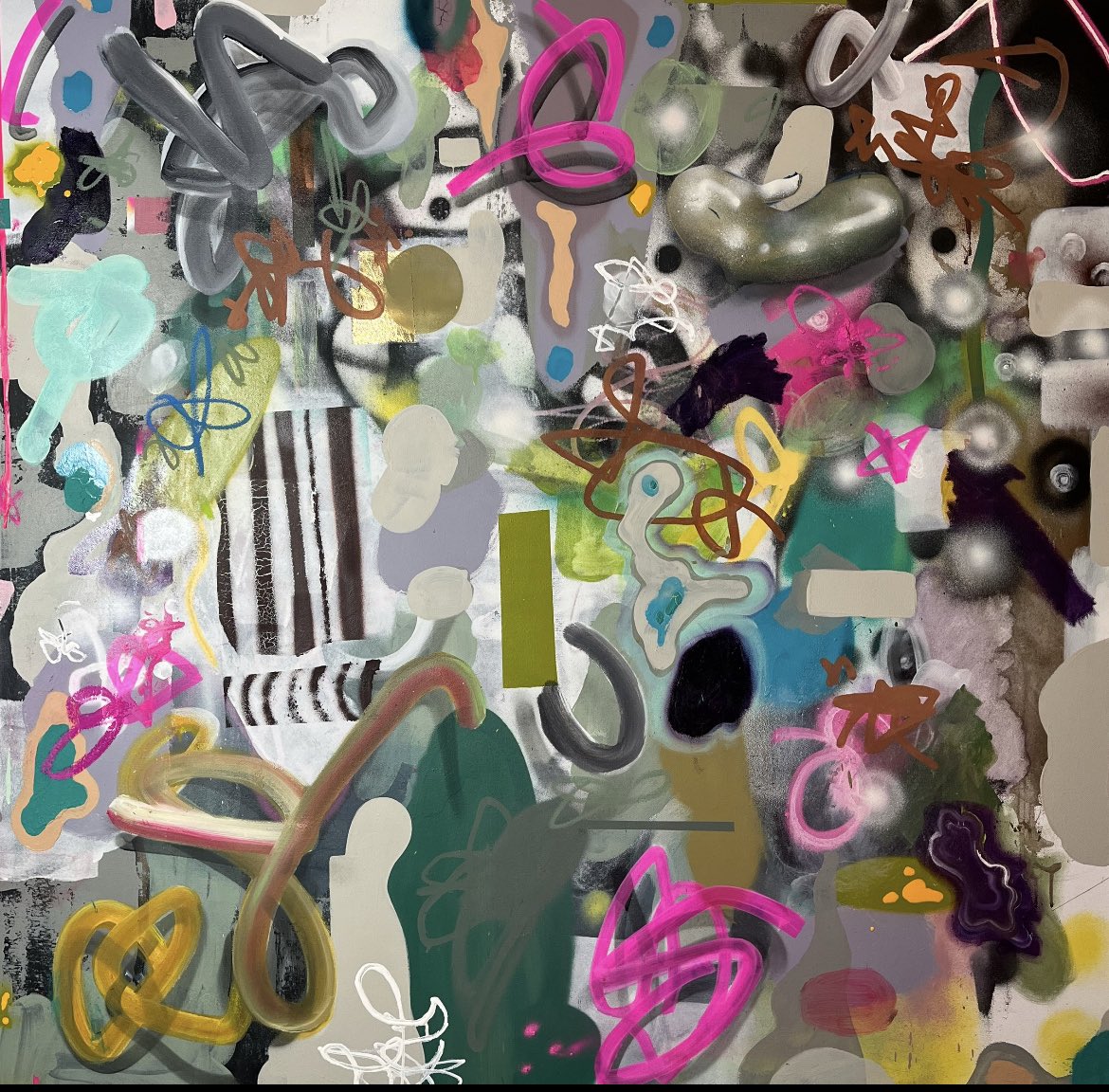I cherish the opportunity to paint abstract work.. I always feel I am writing or playing music for the minds eye. 
-
48x48 inches on stretched canvas. C•2022 #sold
-
So grateful to all my collectors supporting the art.  Be willing to embark on something new. 
#dylonthomasburns