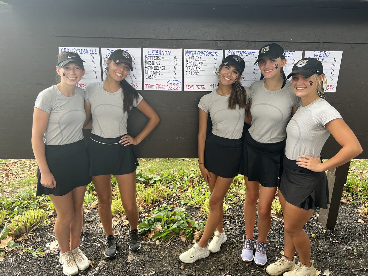CONFERENCE CHAMPS 🔥Lady Tigers took home the title with a score of 355! 
                                    
Robbins 83🥈
Patterson 85🥉
Williams 93 
Hornbecker 94
M. Cassis 104