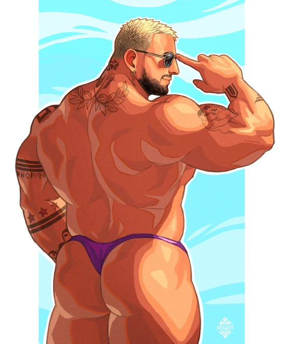 Art study of big hunk   
