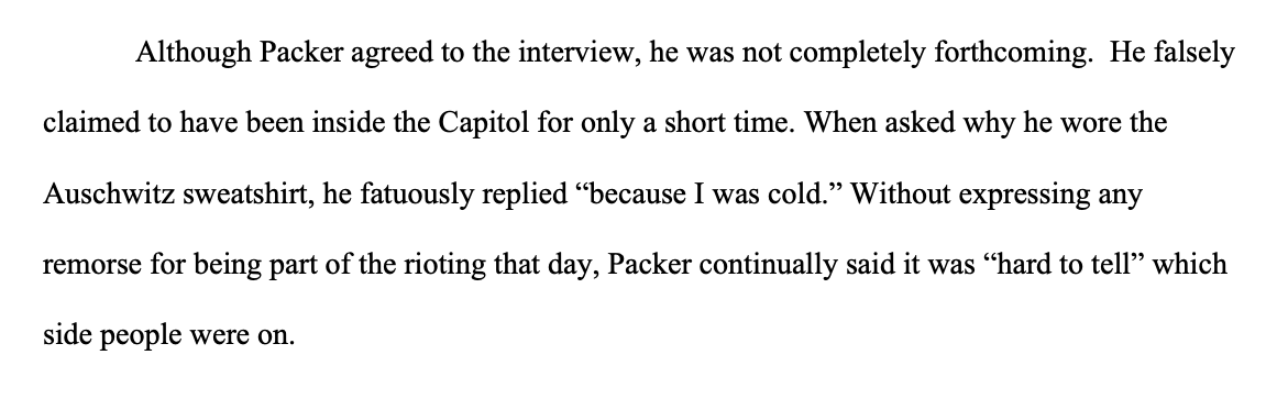 When FBI special agents asked Robert Keith Packer why he wore a Camp Auschwitz sweatshirt, he replied "because I was cold."