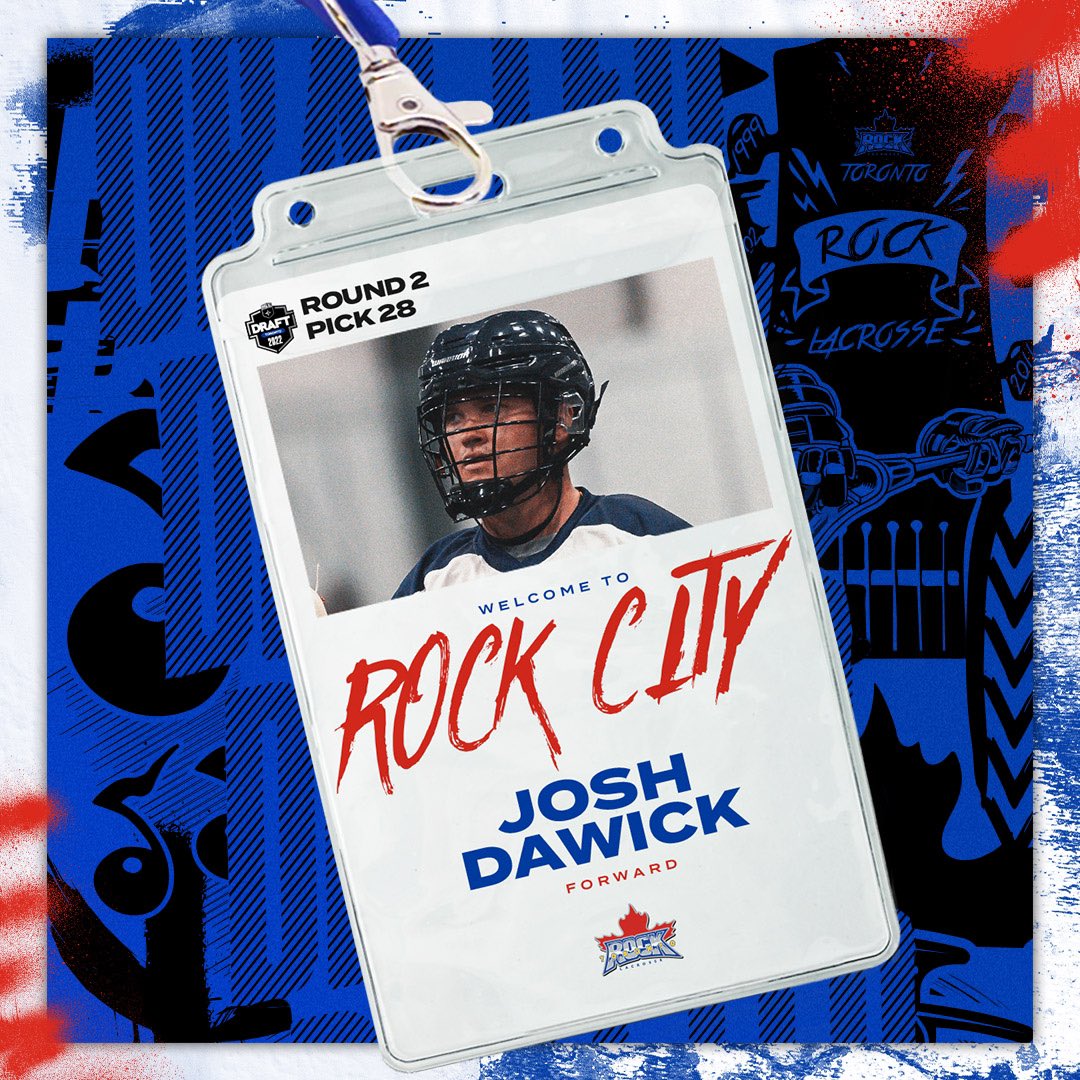 TorontoRockLax's tweet photo. With our 2nd round pick #28 the Toronto Rock have selected Josh Dawick, from @Whitby_Warriors and @DENVERMLAX #NLLDraft https://t.co/z9N2B2nWjc