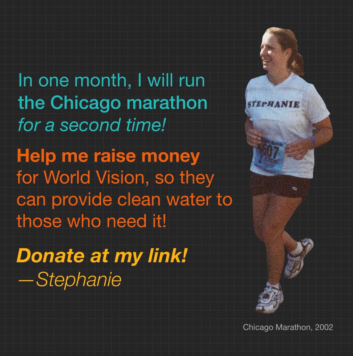 scottallenlewis's tweet image. October 9 is the day! 

@stephlewis79 is running the Chicago Marathon to support  @WorldVision . 

Please consider donating and cheering her on!

teamworldvision.org/index.cfm?fuse…