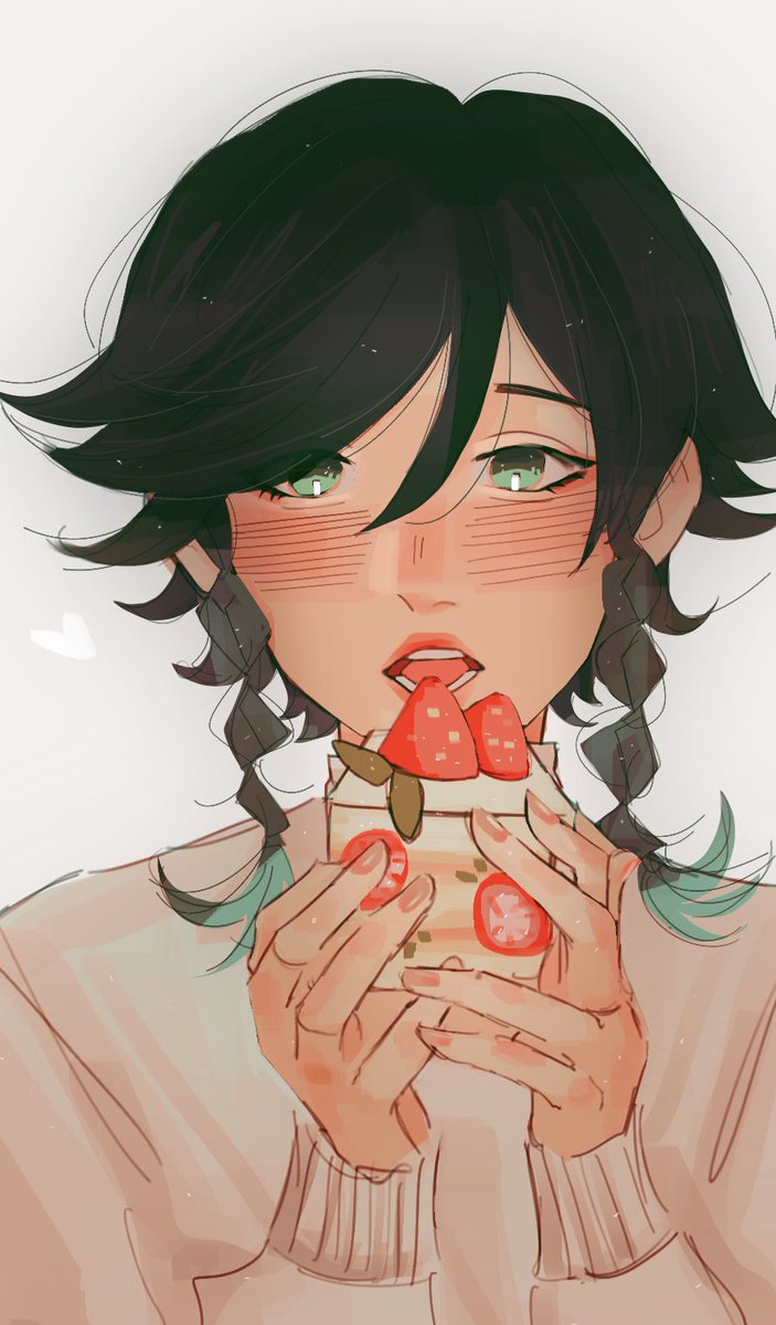rismu_'s tweet photo. cake tiem 🍓🍰💕

#Venti #GenshinImpact #原神 https://t.co/vIb8a0VuPl