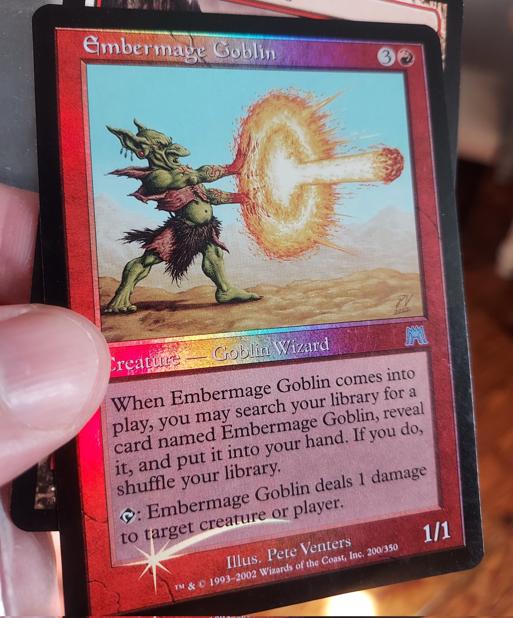 Mod Anon on X: The art for Embermage Goblin is edited to have the Goblin  penis taken out but only on the non-foil version Thankfully they forgot to  edit it out of