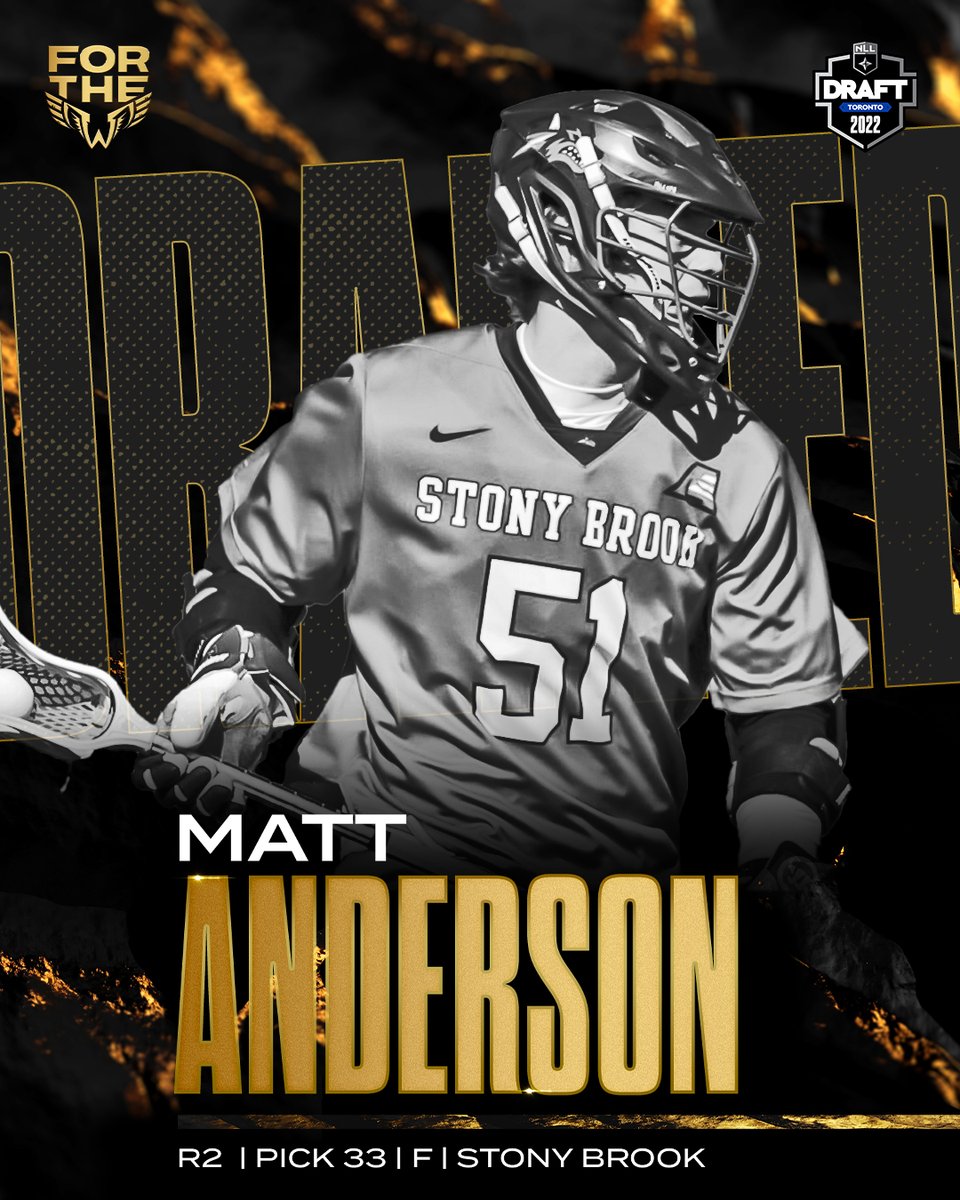 With the 33rd Pick in the 2022 NLL Draft, we've selected Matt Anderson!
#WingsLax