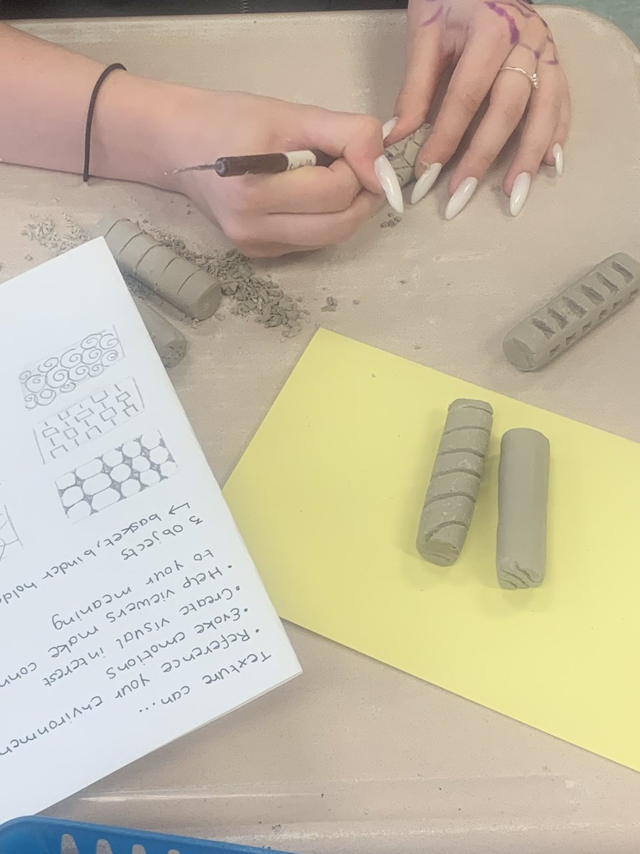 towsonhsart's tweet photo. Week 2 and intermediate art students are exploring textures through stamp making and close observation through continuous contour. Can’t wait to see  where this learning leads! @BaltCoPS ❤️s Art! https://t.co/YYYNaNsWmf