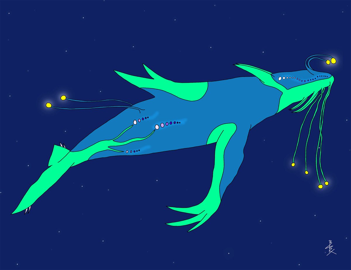 BTRIXdraws's tweet photo. A whale from my world - my art share for our space today. Talk to you soon! https://t.co/oEHiuvZk9G
