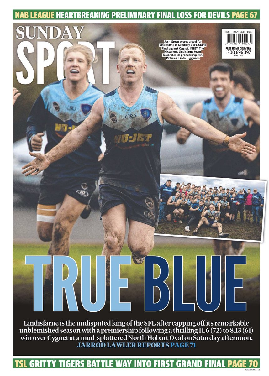 Sensational back page for today’s <a href="/themercurycomau/">Mercury</a> - <a href="/solsticedigital/">Solstice.Digital 📸</a> capturing the elation of Lindisfarne’s perfect season.