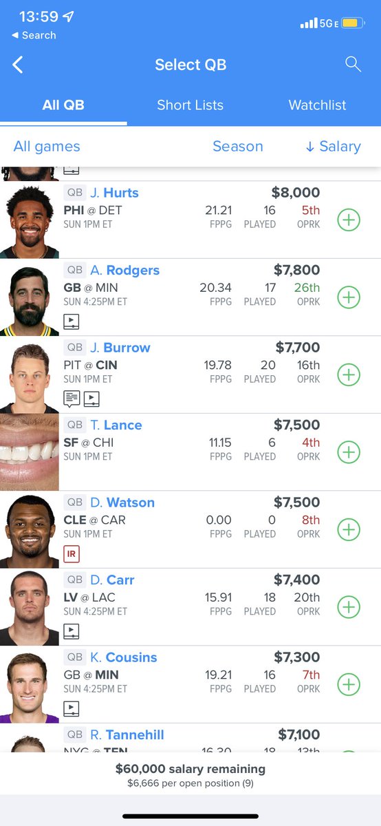 _colejacobs_'s tweet photo. .@FanDuel whatever this Trey Lance glitch is… please fix. Thanks https://t.co/WrkRkUGobP
