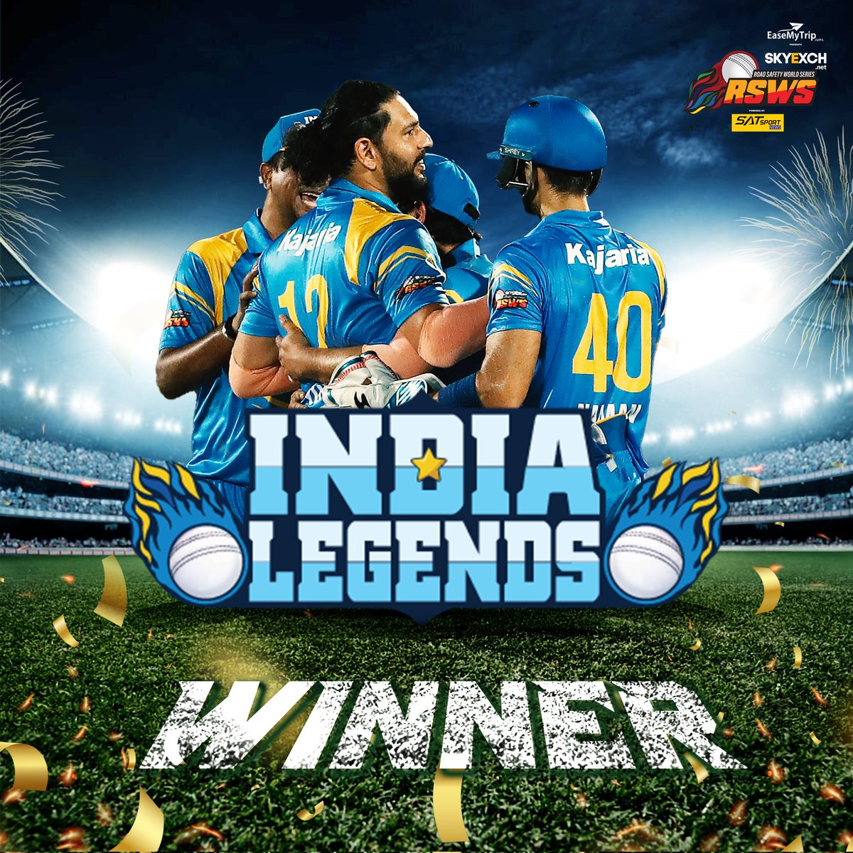 RSWorldSeries's tweet photo. @India__Legends wins the first match of Season 2 against @SAfrica_legends ๐ฅณ๐ฅณ
#Roadsafetyworldseries #RSWS #Legends #legendsareback #Roadsafetyawareness #awareness #Staytuned #sachintendulkar #yehjunghailegendary #playerofthematch https://t.co/sy0ZpOn4jR