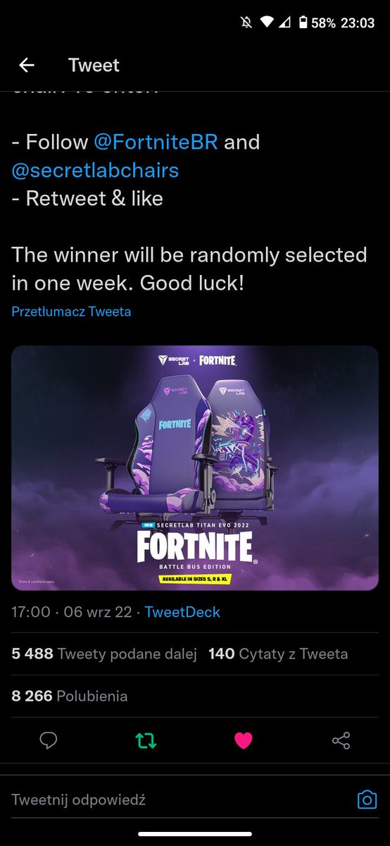 _Snajpero's tweet photo. @FortniteBR @secretlabchairs I gave Retweet and like https://t.co/WgktTvnm3D