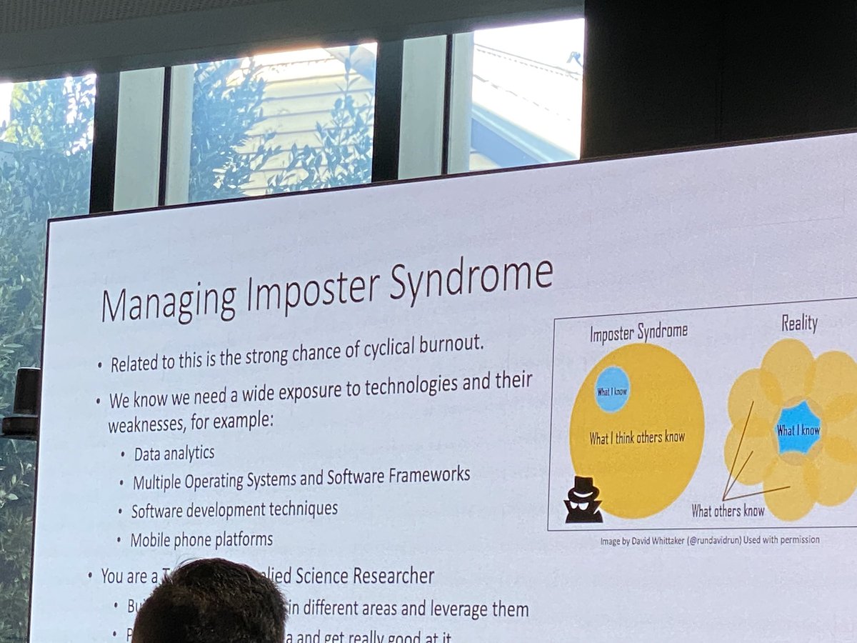 Nice way to kick off #BSidesMelb2022 with @joff_thyer. He spoke of the good old days of infosec that had us go down memory lane. And about imposter syndrome - cyber is so broad, that many of us suffer from this. We can’t be an expert at everything. Opportunities are endless