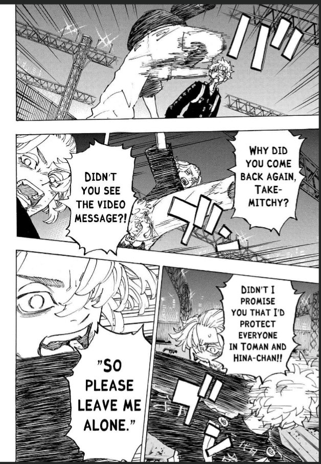 mica_spamms's tweet photo. This panel shows that Mikey also think about not just toman also hina all the time. Coz she's the first reason why Michi kept on coming back to the past. And he knows that Michi did that because of the love for her. #TR268 https://t.co/UJN8QrFTKd